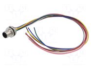 Connector: M12; socket; male; 1.5A; 30V; PIN: 8; IP67; straight; 300mm LUTRONIC