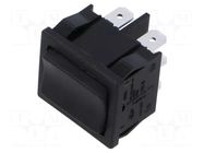 ROCKER; DPDT; Pos: 3; (ON)-OFF-(ON); 6A/250VAC; black; IP40; none Marquardt