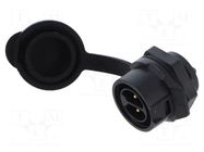 Connector: circular; socket; male; 02; 10A; 400V; PIN: 2; IP67 LUTRONIC