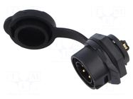 Connector: circular; socket; male; 02; 10A; 400V; PIN: 4; IP67 LUTRONIC