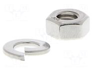Nut M6; Kit: spring washer; stainless steel OMRON