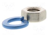 Nut M6; Kit: spring washer; stainless steel OMRON