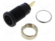 Connector: 4mm banana; socket; 32A; 1kV; black; gold-plated; 33mm HIRSCHMANN T&M