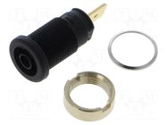 Connector: 4mm banana; socket; 32A; 1kV; black; gold-plated; 33mm HIRSCHMANN T&M