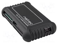 Card reader: memory; USB B mini socket; USB 2.0; black; 480Mbps NATEC