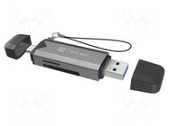 Card reader: memory; USB A plug,USB C plug; OTG,USB 3.1; 5Gbps NATEC