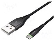 Cable; USB 2.0; USB A plug,USB C plug; nickel plated; 1m; black NATEC
