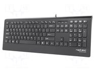 Keyboard; black; USB A; wired,slim,US layout; Len: 1.8m NATEC
