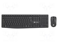 Office kit; black; universal; USB A; wireless,US layout; 10m NATEC