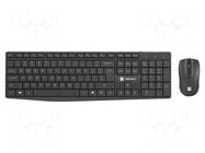 Office kit; black; universal; USB A; wireless,US layout; 10m NATEC