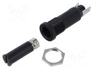 Fuse holder; 6.3x32mm; 10A; on panel; black; FEC; 500VAC; UL94V-0 SCHURTER