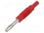 Connector: 4mm banana; plug; 6A; 30VAC; 60VDC; red; non-insulated HIRSCHMANN T&M