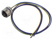Connector: 7/8"; socket; female; PIN: 3; IP67; straight; cables; 0.5m LUTRONIC