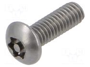 Screw; M4x12; 0.7; Head: button; Torx®; A2 stainless steel BOSSARD