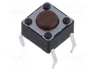 Microswitch TACT; SPST-NO; Pos: 2; 0.05A/12VDC; PCB,THT; none; 1.6N KNITTER-SWITCH