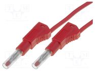 Test lead; 19A; banana plug 4mm,both sides; Len: 1m; red AXIOMET