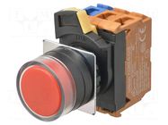 Switch: push-button; 22mm; Stabl.pos: 1; NC x3; red; none; IP66; flat OMRON