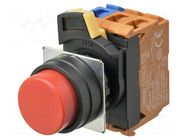 Switch: push-button; 22mm; Stabl.pos: 2; NC x2 + NO; red; none; IP66 OMRON
