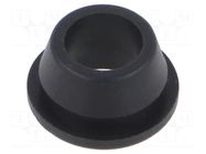 Grommet; Ømount.hole: 12mm; Øhole: 8mm; black; Panel thick: max.2mm ESSENTRA
