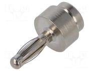 Adapter; banana 4mm plug,press stud male 10mm DESCO EUROPE