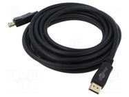 Cable; DisplayPort plug,both sides; PVC; Len: 5m; black; Core: Cu Goobay