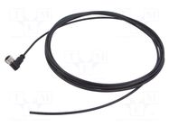 Connector: M12; plug; female; PIN: 3; angled; cables; 5m HARTING