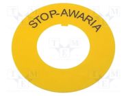 Warning plate; 30mm; Ømount.hole: 30.5mm; Ø: 60mm; PVC PROMET