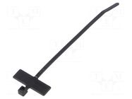 Cable tie; with label; L: 100mm; W: 2.5mm; black; polyamide; 80N HELLERMANNTYTON