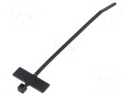 Cable tie; with label; L: 100mm; W: 2.5mm; black; polyamide; 80N HELLERMANNTYTON