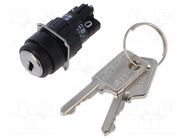 Switch: rotary with key; 16mm; Stabl.pos: 2; NC + NO; 51; Pos: 2 EAO