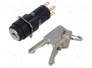 Switch: rotary with key; 16mm; Stabl.pos: 2; NC + NO; 51; Pos: 2 EAO