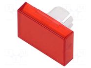 Actuator lens; 16mm; 51; red; plastic; Face dim: 15.3x21.5mm EAO