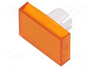 Actuator lens; 16mm; 51; orange; plastic; Face dim: 15.3x21.5mm EAO