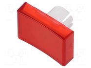 Actuator lens; 16mm; 51; red; plastic; Face dim: 15.3x21.5mm EAO