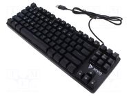 Keyboard; black,green; USB A; wired,US layout; 1.8m SAVIO