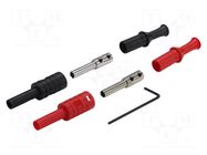 Connector: 4mm banana; socket; 36A; black,red; nickel plated CAL TEST