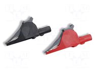Crocodile clip; 36A; black,red; Grip capac: max.32mm; 2pcs. CAL TEST
