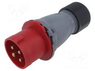 Connector: AC supply 3-phase; plug; male; PIN: 4; 32A; 460V; IP&S AMPHENOL