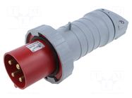 Connector: AC supply 3-phase; plug; male; PIN: 4; 63A; 460V; IP&S AMPHENOL