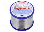 Resistance wire; 2.38Ω/m; -100÷1300°C; 0.25kg; Øout: 0.85mm; 21SWG KANTHAL