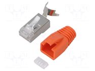 Connector: RJ45; plug; PIN: 8; Cat: 6a,7; shielded; 8p8c; 8mm; 23AWG LOGILINK