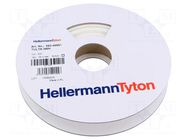 Heat shrink markers; white; thin walled; Shrinking ratio: 3: 1 HELLERMANNTYTON