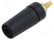 Connector: 4mm banana; socket; 32A; 1kV; black; gold-plated; 40mm HIRSCHMANN T&M