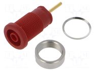 Connector: 4mm banana; socket; 24A; 1kV; red; gold-plated; soldered HIRSCHMANN T&M