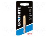 Screwdriver bit; Torx®; TX40; Overall len: 50mm GRAPHITE