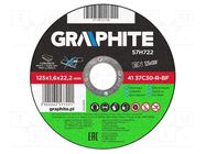 Cutting wheel; Ø: 125mm; Øhole: 22.2mm; Disc thick: 1.6mm GRAPHITE