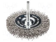 Wheel brush; 50mm; Ø: 6.25mm; steel,acid resistant steel GRAPHITE