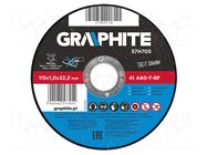 Cutting wheel; Ø: 115mm; Øhole: 22.2mm; Disc thick: 1mm GRAPHITE