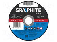 Grinding wheel; Ø: 115mm; Øhole: 22.2mm; Disc thick: 6.4mm; metal GRAPHITE
