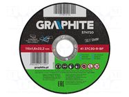 Cutting wheel; Ø: 115mm; Øhole: 22.2mm; Disc thick: 1.6mm GRAPHITE